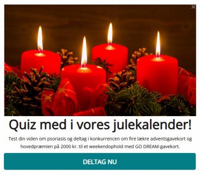 Skærmbillede af julekalenderen