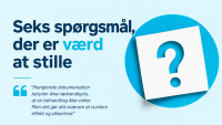 Grafisk billede med spørgsmålstegn og teksten seks spørgsmål, der er værd at stille