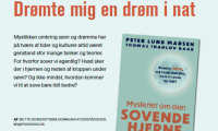 Fotoet viser overskrift og manchet på artiklen om søvn herunder forsiden af Peter Lund Madsens bog om søvn, der anmeldes. 