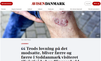 Et presseklip fra AvisenDanmark der viser læserbrevet med billede og overskrift.