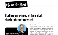 Billede af artiklen fra Hud & Helse nummer 3 2025, overskrift med spørgsmål og lille portræt af rådgivner Heidi Nordahl Larsen. 