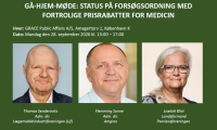Skærmbillede af invitationen med portrætter af de medvirkende hovednavne. 